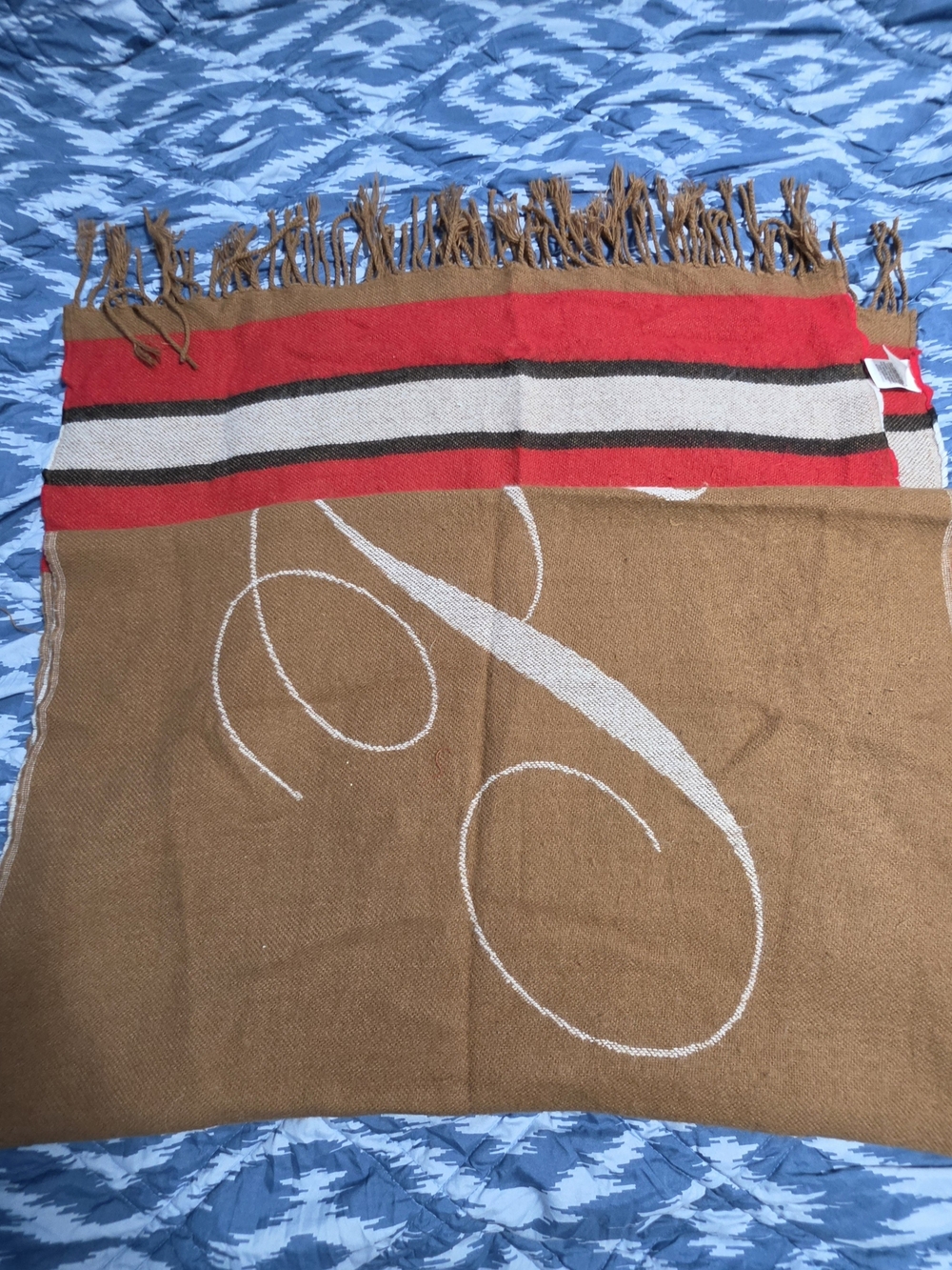 Brown And Red Scarf From Pink